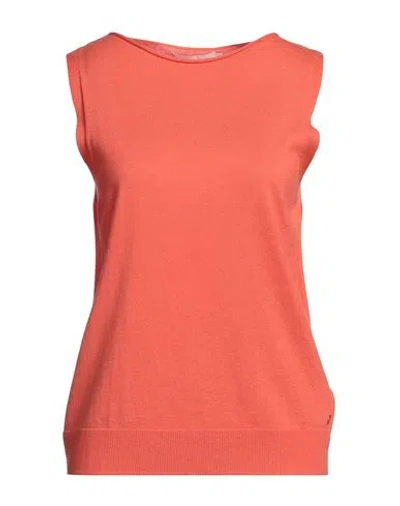 Mia Fratino Woman Sweater Coral Size S Cotton, Silk, Cashmere In Red