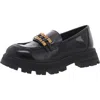Mia Gabina Womens Padded Insole Manmade Loafers In Black
