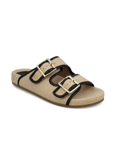 Mia Women's Gazell Double Buckle Slip-on Slide Sandals In Natural,black