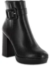 Mia Georgie Womens Faux Leather Square Toe Ankle Boots In Multi
