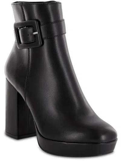 Mia Georgie Womens Faux Leather Square Toe Ankle Boots In Multi