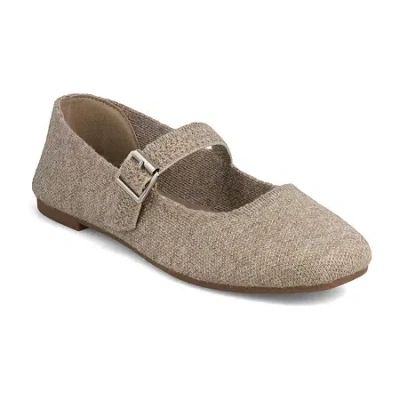 Mia Girl Flannel Womens Almond Closed Toe Mary Jane Shoes In Gray