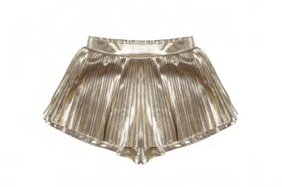 Mia Kids' Girl's Metallic Python Skirt In Gold