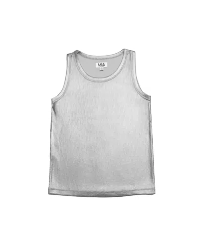 Mia Kids' Girl's Metallic Tank In Silver In Gray