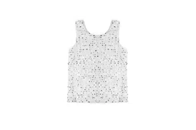 Mia Kids' Girl's Sequin Eyelash Top In White Silver