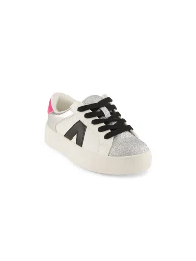 Mia Kids'  Girl's Tillda Colorblock Sneakers In White Black Silver