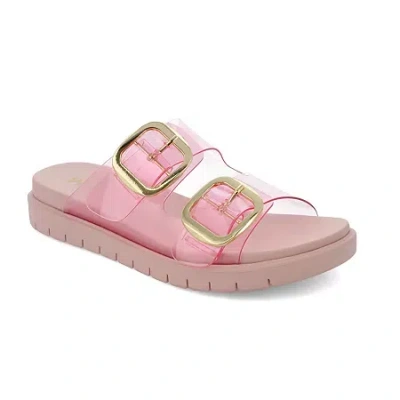 Mia Girl Womens Natesi Adjustable Strap Flat Sandals In Pink