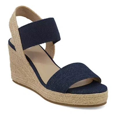 Mia Girl Womens Wedge Sandals In Blue