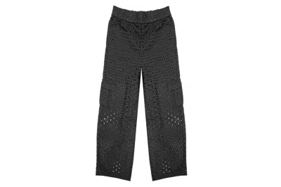 Mia Kids' Girls' Eyelet Cargo Pants In Black In Gray