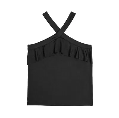 Mia Kids' Girls' Flutter Crossover Tank In Black
