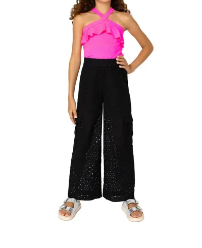 Mia Kids' Girls' Flutter Crossover Top In Hot Pink