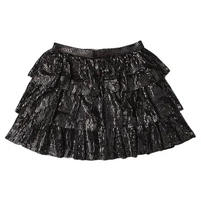 Mia Kids' Girls' Metallic Layered Skirt In Black