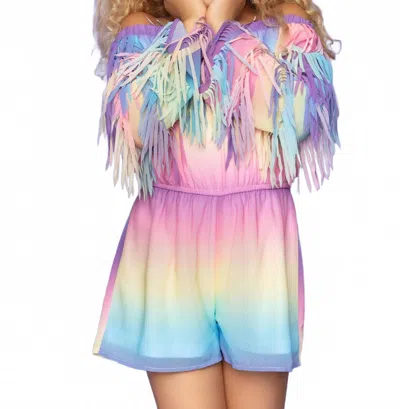 Mia Kids' Girls' Ombre Fringe Romper In Multicolor