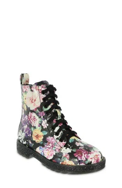 Mia Giuletta Glitter Sole Boot In Black/floral