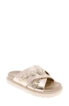 Mia Gorgene Platform Sandal In Soft Gold