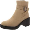 Mia Gryfinn Womens Faux Suede Ankle Booties In Beige