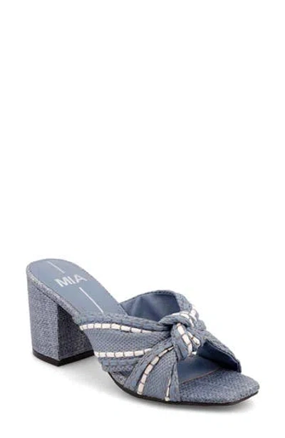 Mia Hania Block Heel Sandal In Denim