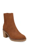 Mia Harlow Womens Faux Suede Stretch Booties In Cognac