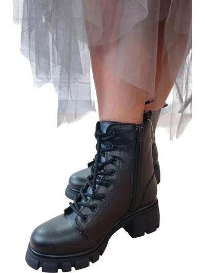 Mia High Street Combat Boot In Black