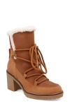 Mia Holiday Faux Shearling Bootie In Cognac