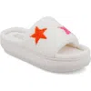 Mia Huggie Platform Sandal In White/pink Tripple Stars