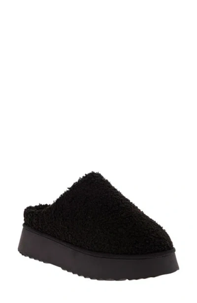 Mia Icee Genuine Shearling Platform Slipper In Black