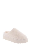 Mia Icee Genuine Shearling Platform Slipper In Bone