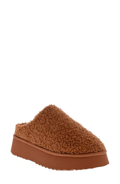 Mia Icee Genuine Shearling Platform Slipper In Tan