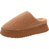 MIA ICEE WOMENS FRENCH TERRY FAUX FUR SLIDE SLIPPERS