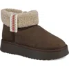 Mia Iceland Faux Shearling Platform Bootie In Brown