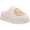 Mia Icicle Faux Shearling Slipper In Beige Smiley