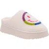 Mia Icicle Faux Shearling Slipper In Colorful Smiley