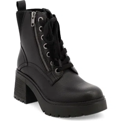 Mia Idalia Lace-up Platform Bootie In Black