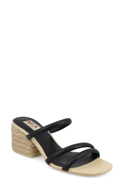 Mia Inara Espadrille Slide Sandal In Black