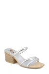 Mia Inara Espadrille Slide Sandal In Silver