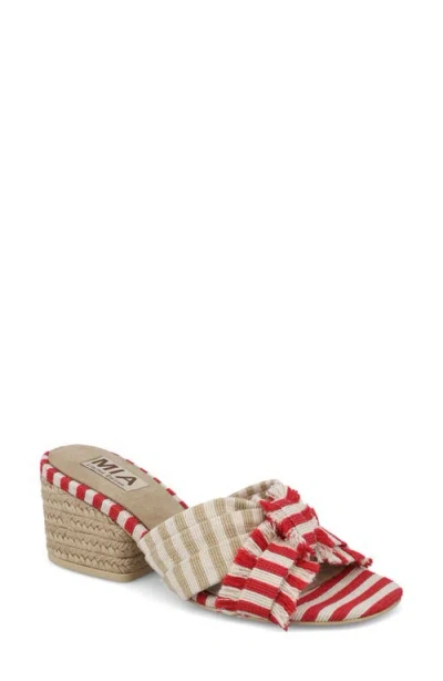 Mia Isandra Block Heel Sandal In Natural/red