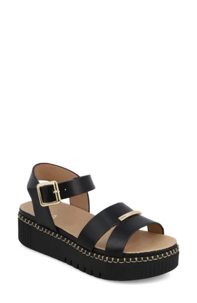 Mia Jacklyn Ankle Strap Platform Sandal In Black