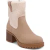 Mia Jakob Womens Zipper Faux Fur Booties In Stone/natural