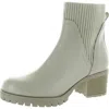 Mia Jasper Womens Faux Leather Round Toe Ankle Boots In Beige