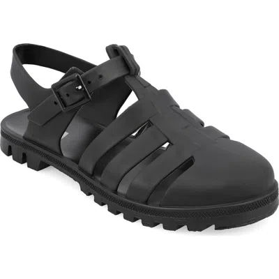 Mia Jelly Fisherman Sandal In Black