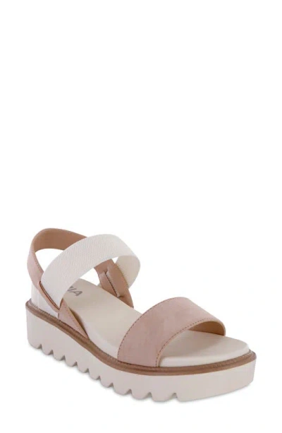 Mia Jene Platform Wedge Sandal In Blush