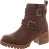 Mia Jessi Womens Faux Leather Block Heel Ankle Boots In Multi
