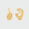Mia Jewelry The Gold Wavy Hoops