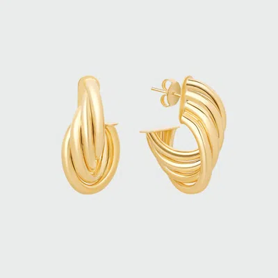 Mia Jewelry The Gold Wavy Hoops