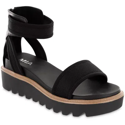 Mia Jinger Womens Ankle Strap Strappy Platform Sandals In Black