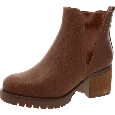 MIA JODY WOMENS FAUX LEATHER ANKLE CHELSEA BOOTS