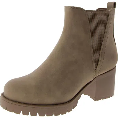 Mia Jody Womens Faux Leather Pull On Ankle Boots In Multi