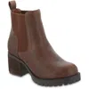 Mia Jonna Womens Faux Leather Block Heel Chelsea Boots In Brown