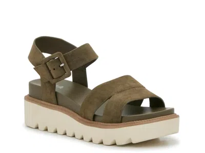 Mia Jovie Wedge Sandal In Green