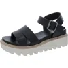 Mia Jovie Womens Faux Leather Casual Platform Sandals In Black